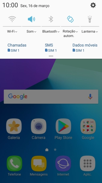 Pressione o ícone de configurações. Pressione o ícone de configurações.