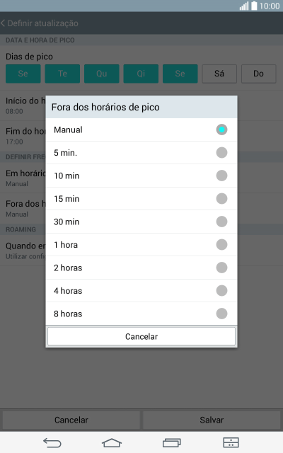 Pressione a configuração desejada. Pressione a configuração desejada.