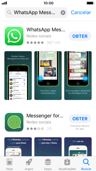 Pressione WhatsApp Messenger. Pressione WhatsApp Messenger.