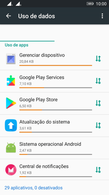 Pressione o ícone de dados móveis ao lado do nome do aplicativo. Pressione o ícone de dados móveis ao lado do nome do aplicativo.