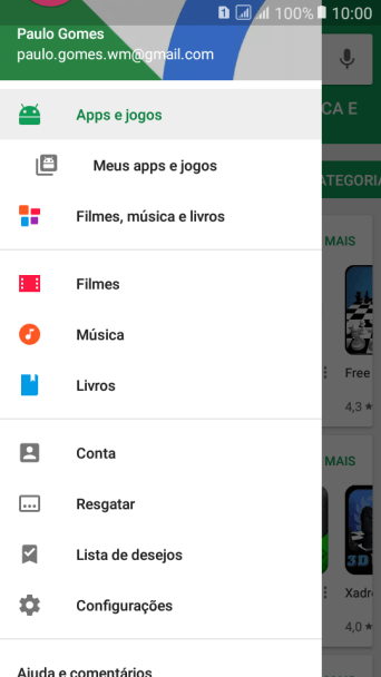 Pressione Configurações. Pressione Configurações.