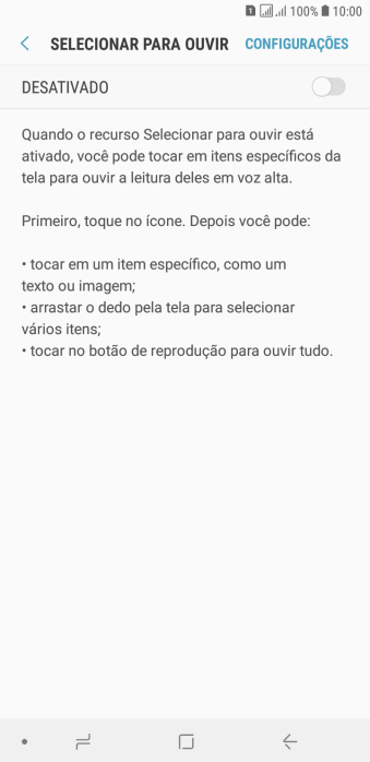 Pressione o indicador para ativar a função. Pressione o indicador para ativar a função.