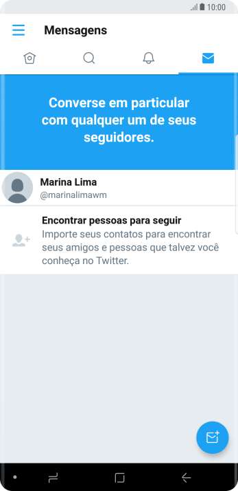 Pressione o ícone de nova mensagem. Pressione o ícone de nova mensagem.