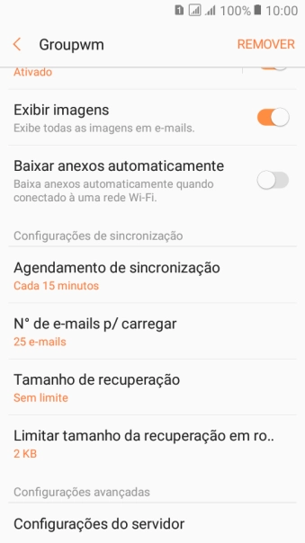 Pressione Agendamento de sincronização. Pressione Agendamento de sincronização.