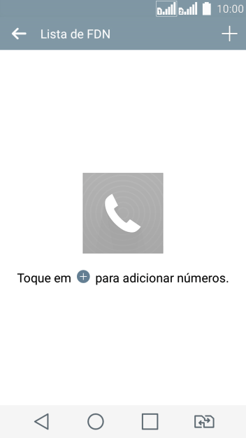 Pressione o ícone de adicionar contato. Pressione o ícone de adicionar contato.