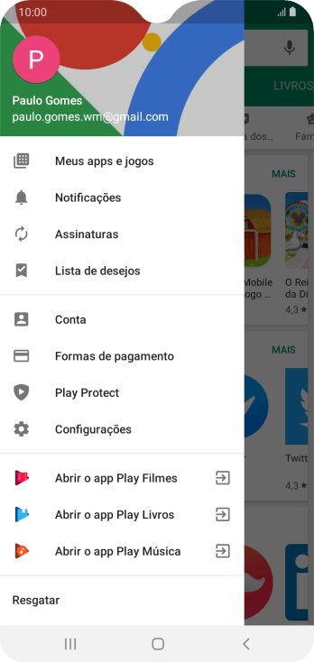 Pressione Configurações. Pressione Configurações.