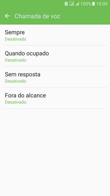 Pressione o tipo de encaminhamento desejado. Pressione o tipo de encaminhamento desejado.