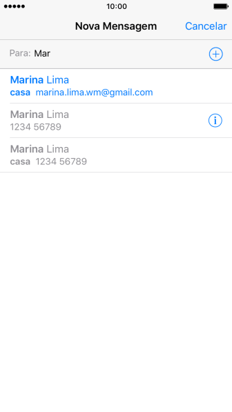 Pressione o contato desejado. Pressione o contato desejado.