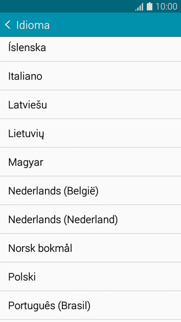 Pressione o idioma desejado. Pressione o idioma desejado.