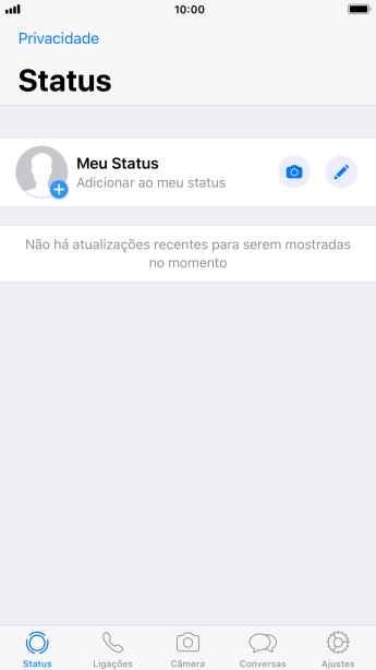 Pressione o ícone de câmera. Pressione o ícone de câmera.