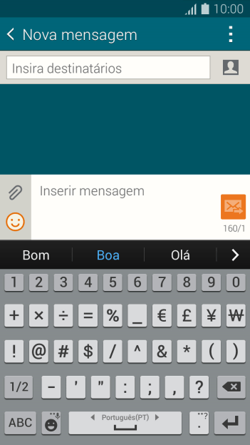 Pressione os números ou caracteres desejados. Pressione os números ou caracteres desejados.
