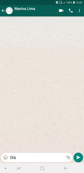Escreva a mensagem desejada, e pressione o ícone de enviar. Escreva a mensagem desejada, e pressione o ícone de enviar.