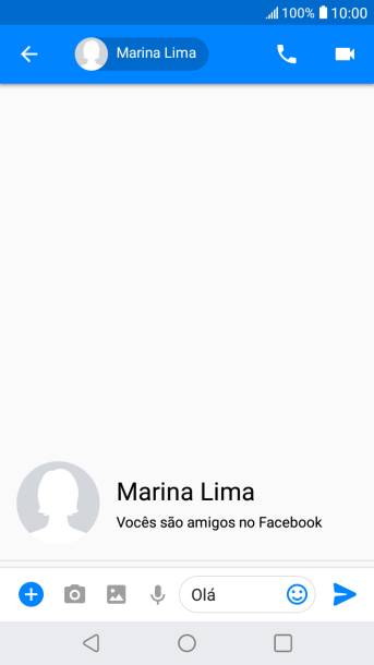 Escreva a mensagem desejada, e pressione o ícone de enviar. Escreva a mensagem desejada, e pressione o ícone de enviar.