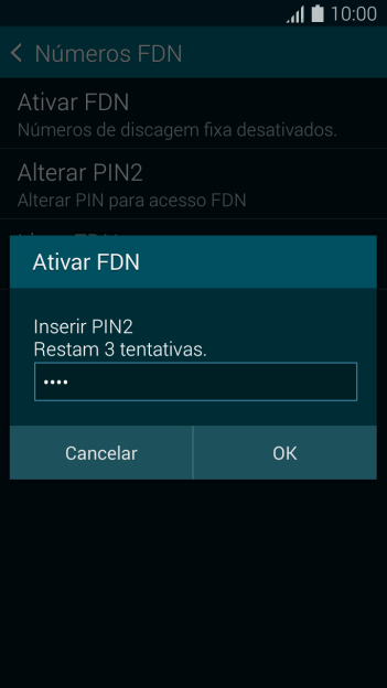 Digite o código PIN2, e pressione OK. Digite o código PIN2, e pressione OK.