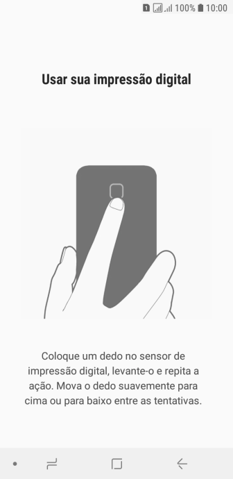 Siga as instruções na tela para configurar o código de bloqueio do celular com o leitor de íris. Siga as instruções na tela para configurar o código de bloqueio do celular com o leitor de íris.