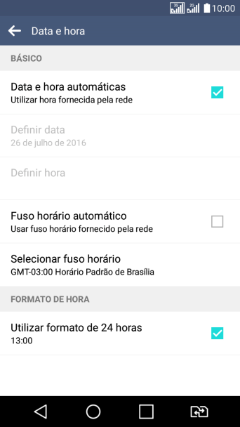 Pressione Fuso horário automático para ativar a função. Pressione Fuso horário automático para ativar a função.