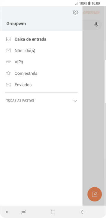 Pressione o ícone de configurações. Pressione o ícone de configurações.