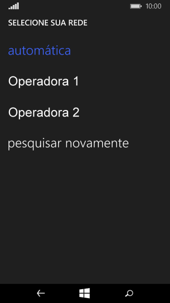 Se você quiser selecionar a rede automaticamente, deve pressionar automática. Se você quiser selecionar a rede automaticamente, deve pressionar automática.