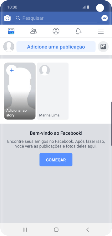 Pressione Adicione uma publicação. Pressione Adicione uma publicação.