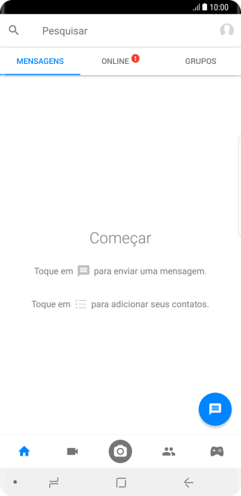 Pressione o ícone de nova mensagem. Pressione o ícone de nova mensagem.