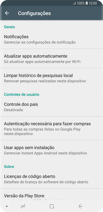 Pressione Atualizar apps automaticamente. Pressione Atualizar apps automaticamente.