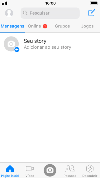 Pressione o ícone de nova mensagem. Pressione o ícone de nova mensagem.