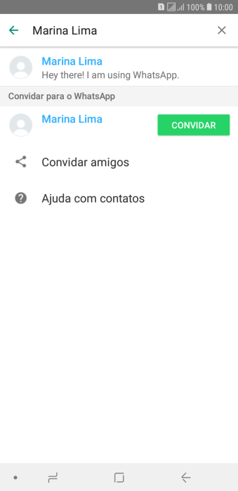 Pressione o contato desejado. Pressione o contato desejado.