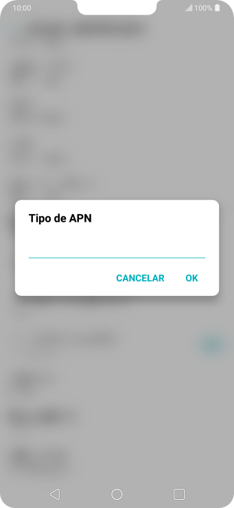 Digite default e pressione OK. Digite default e pressione OK.