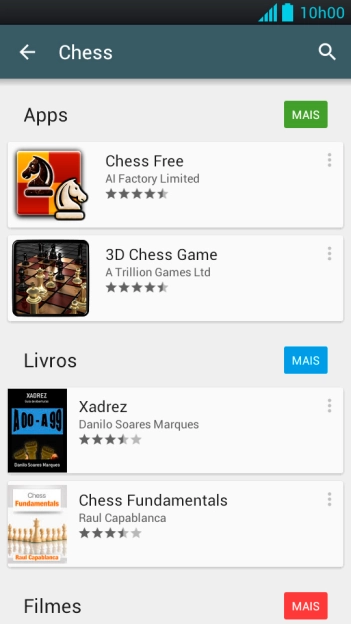 Pressione o app desejado. Pressione o app desejado.