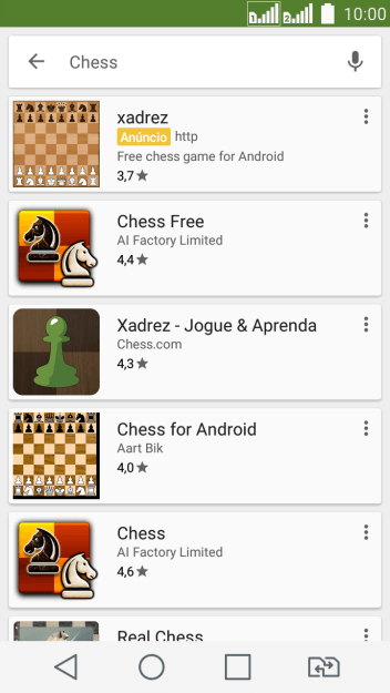 Pressione o app desejado. Pressione o app desejado.