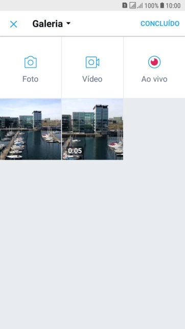 Pressione a foto ou o vídeo desejado. Pressione a foto ou o vídeo desejado.