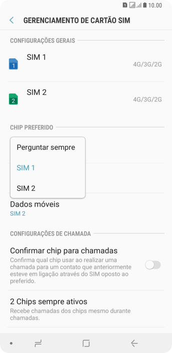 Pressione a configuração desejada. Pressione a configuração desejada.
