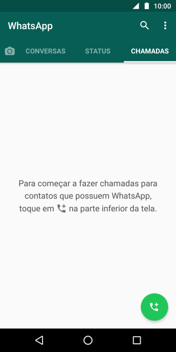 Pressione o ícone de nova chamada. Pressione o ícone de nova chamada.