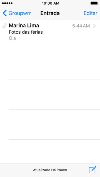 Pressione o ícone de novo e-mail. Pressione o ícone de novo e-mail.