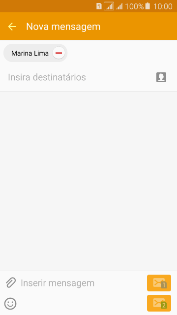 Pressioneo campo de escrever, e digite o texto da sua MMS. Pressioneo campo de escrever, e digite o texto da sua MMS.