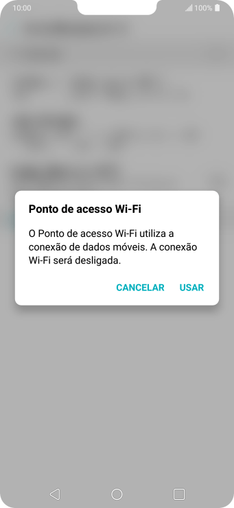 Se o Wi-Fi estiver ativado você deve pressionar USAR. Se o Wi-Fi estiver ativado você deve pressionar USAR.