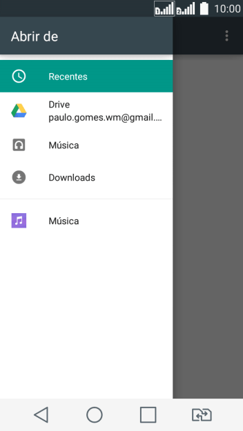 Pressione Música, e navegue até a pasta desejada. Pressione Música, e navegue até a pasta desejada.