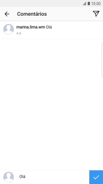 Escreva o texto desejado, e pressione o ícone de aprovar. Escreva o texto desejado, e pressione o ícone de aprovar.