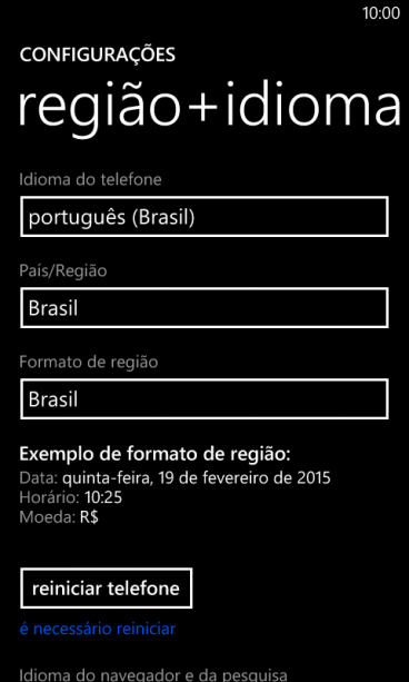 Pressione reiniciar telefone, e aguarde um instante enquanto o celular reinicia. Pressione reiniciar telefone, e aguarde um instante enquanto o celular reinicia.