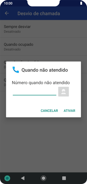 Digite o número desejado, e pressione ATIVAR. Digite o número desejado, e pressione ATIVAR.
