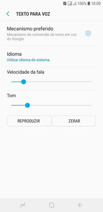 Pressione o ícone de configurações, e siga as instruções da tela para selecionar as configurações desejadas. Pressione o ícone de configurações, e siga as instruções da tela para selecionar as configurações desejadas.
