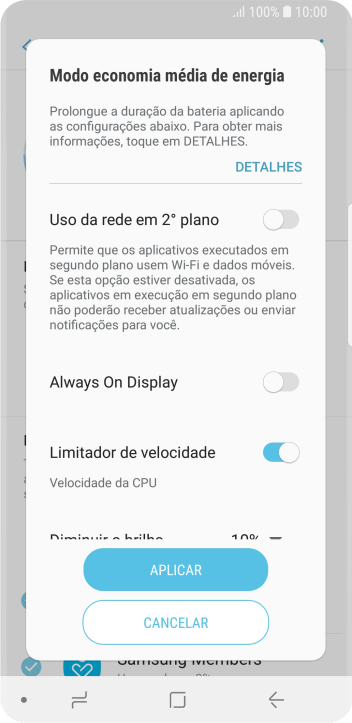 Pressione APLICAR para ativar a função. Pressione APLICAR para ativar a função.