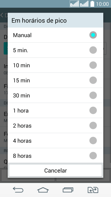 Pressione a configuração desejada. Pressione a configuração desejada.