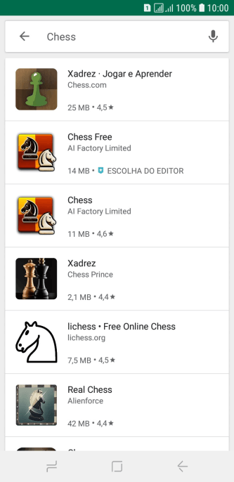 Pressione o app desejado. Pressione o app desejado.