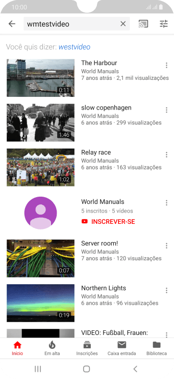 Pressione o vídeo desejado. Pressione o vídeo desejado.