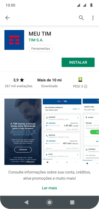 Pressione INSTALAR, e siga as indicações da tela para instalar o app. Pressione INSTALAR, e siga as indicações da tela para instalar o app.