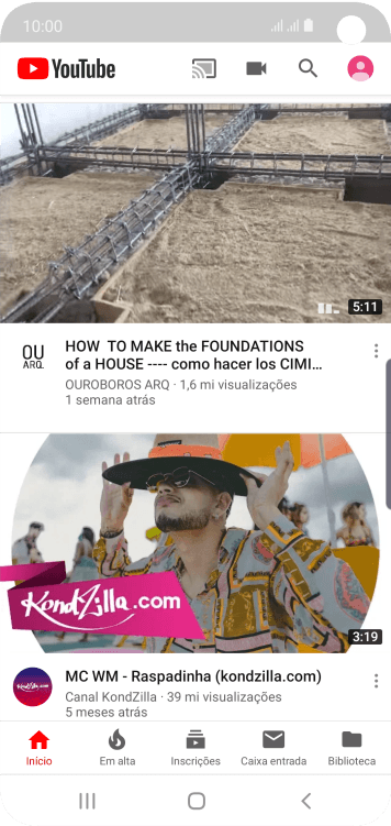 Pressione o ícone de fazer upload. Pressione o ícone de fazer upload.
