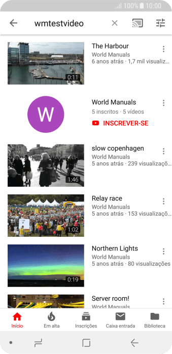 Pressione o vídeo desejado. Pressione o vídeo desejado.