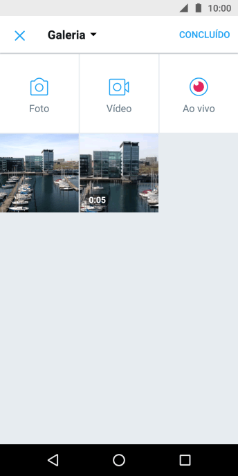 Pressione a foto ou o vídeo desejado. Pressione a foto ou o vídeo desejado.