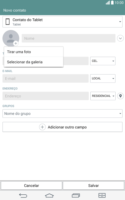 Pressione Selecionar da galeria e navegue até a pasta desejada. Pressione Selecionar da galeria e navegue até a pasta desejada.
